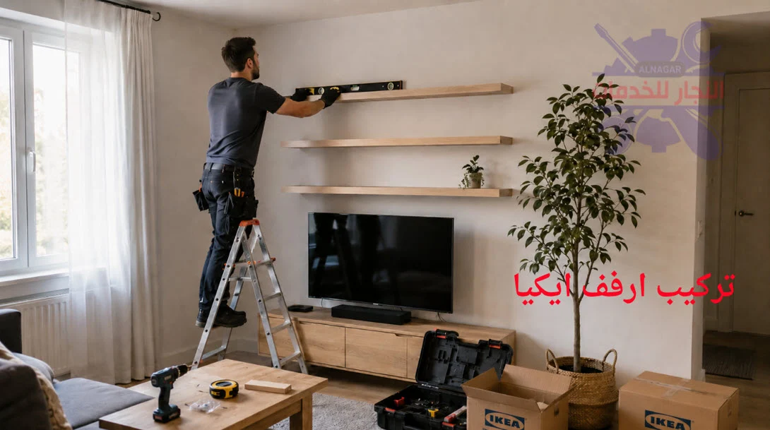 تركيب ارفف ايكيا وضبط استقامه الرفوف على الجدار